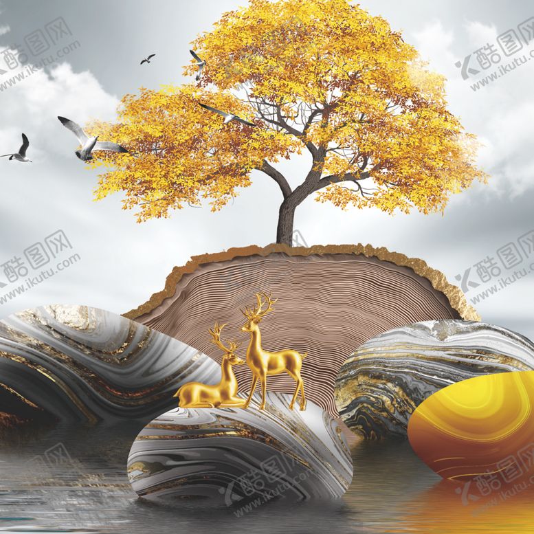 编号：20543910291529185625【酷图网】源文件下载-发财鹿