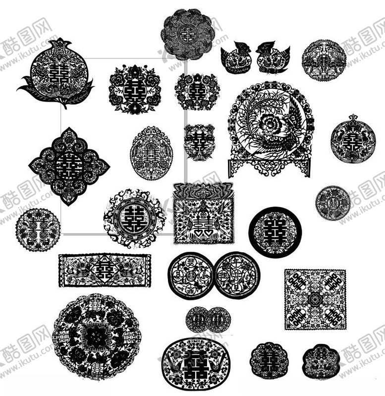 编号：80738302051552225276【酷图网】源文件下载-激光雕刻矢量图喜