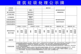 建筑垃圾处理公示牌