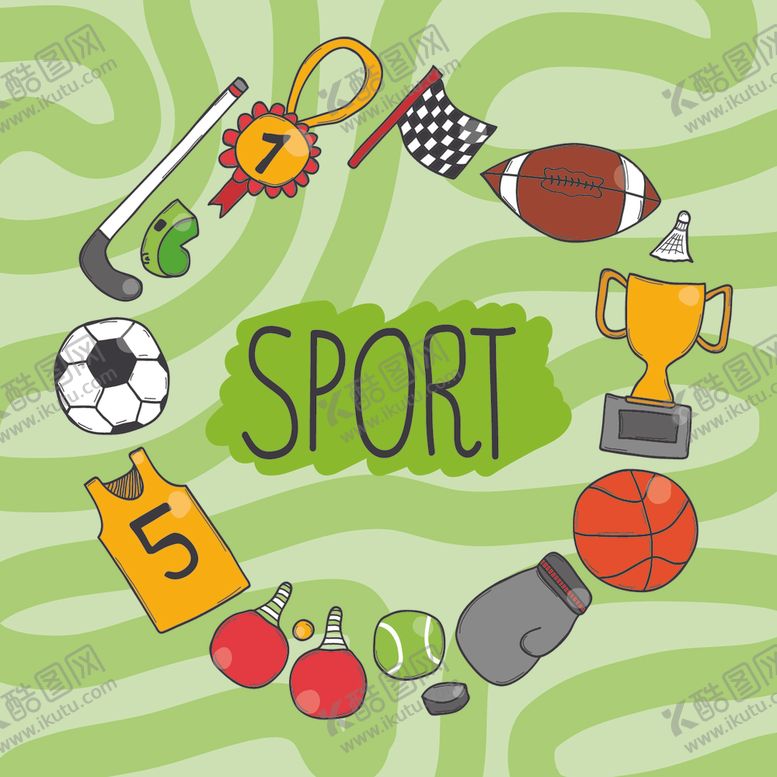 编号：77110109101653452812【酷图网】源文件下载-运动主题涂鸦素材