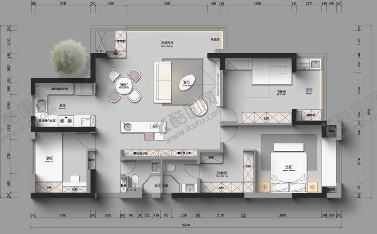 编号：51835004050922159611【酷图网】源文件下载-现代简约风房屋平面图