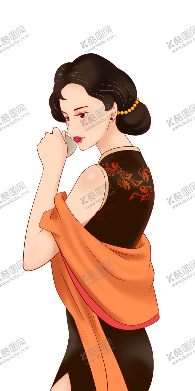 编号：42430804280409122480【酷图网】源文件下载-国潮人物手绘