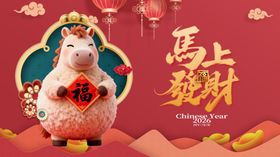 马上发财手举牌