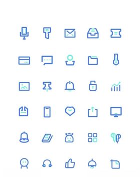 蓝色简约商务风UI图标