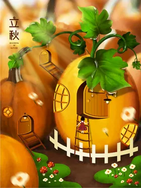 立秋宣传单易拉宝无框画