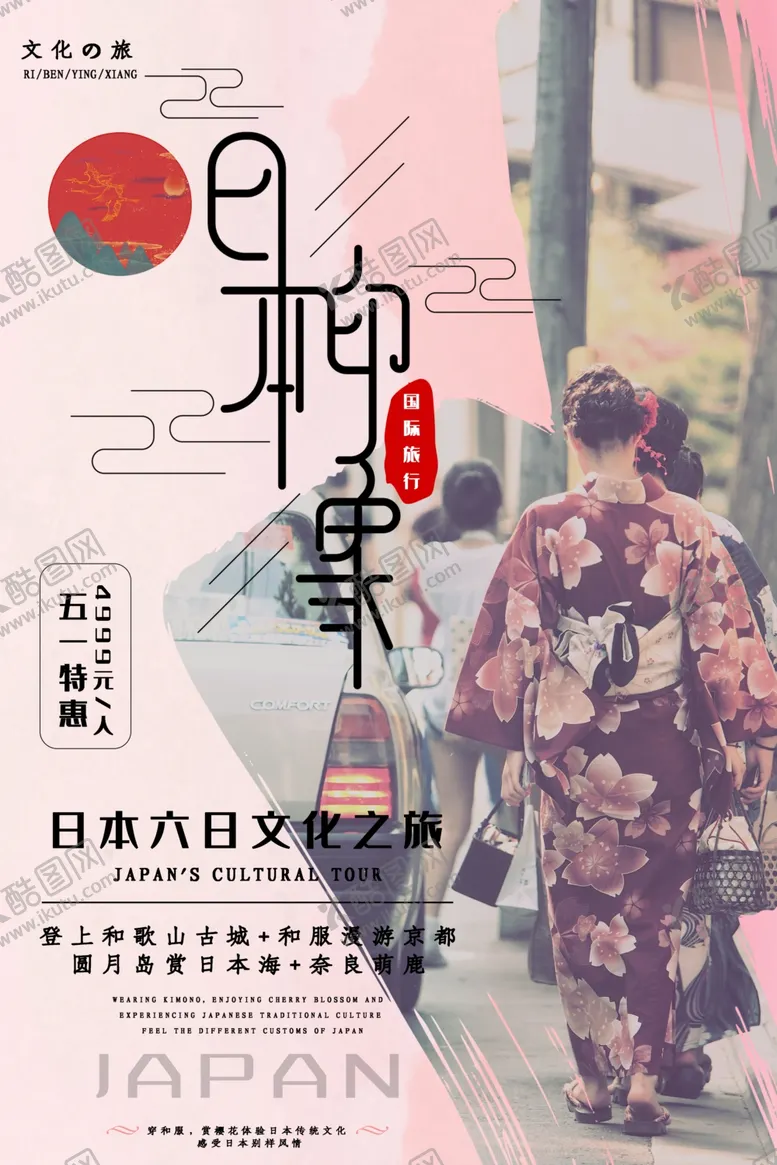 日本印象东京塔浅草寺旅游景点背景