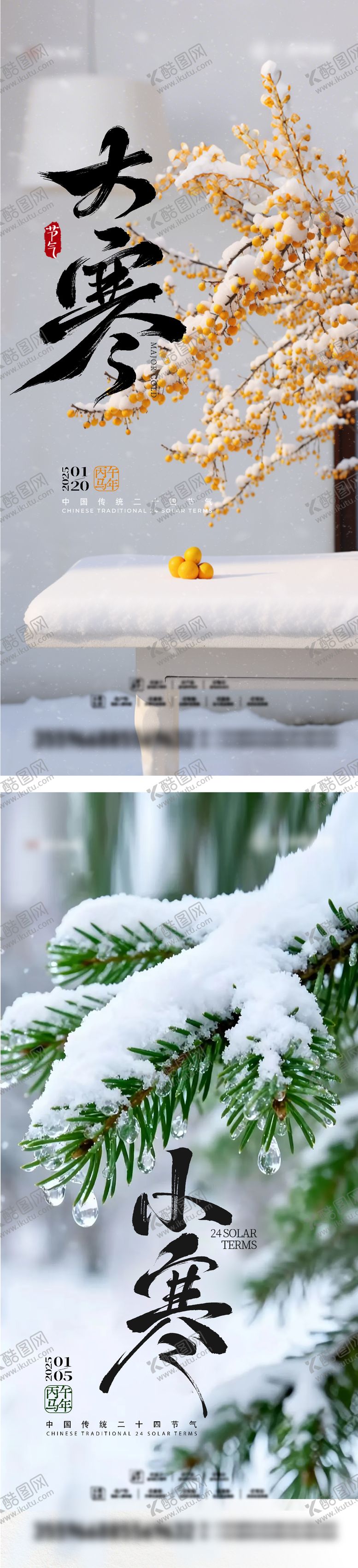 编号：89825512300911095078【酷图网】源文件下载-地产大小寒节气系列海报