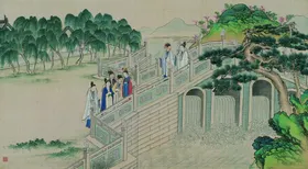 红楼梦后宫画清代宫廷画生活插画
