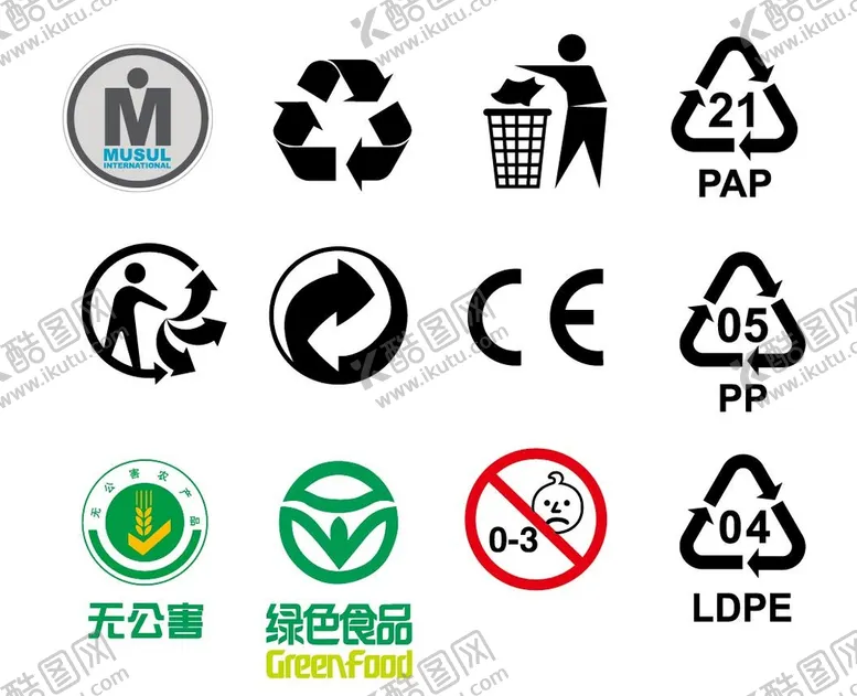 编号：60852909131218172093【酷图网】源文件下载-标志绿色回收CE03小孩禁用