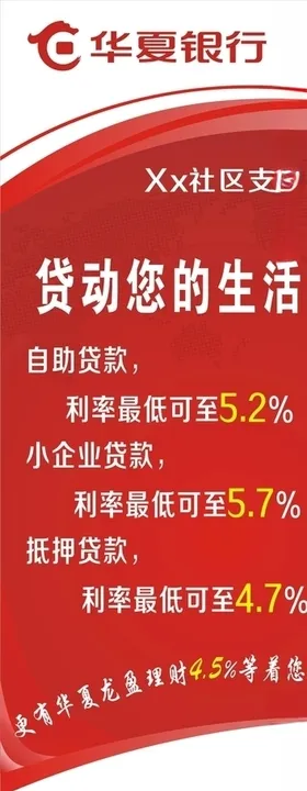 华夏银行展架
