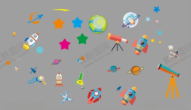 编号：92534504140129084275【酷图网】源文件下载-科普元素图标集合