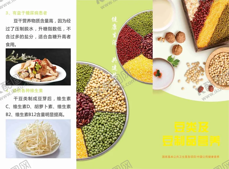编号：84280202062119022457【酷图网】源文件下载-豆类及豆制品营养三折页