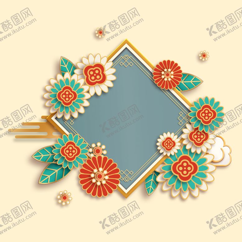 编号：87873610221708505736【酷图网】源文件下载-中国风喜庆剪纸花卉素材可编辑