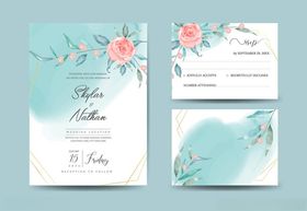 清新花卉婚礼请柬设计