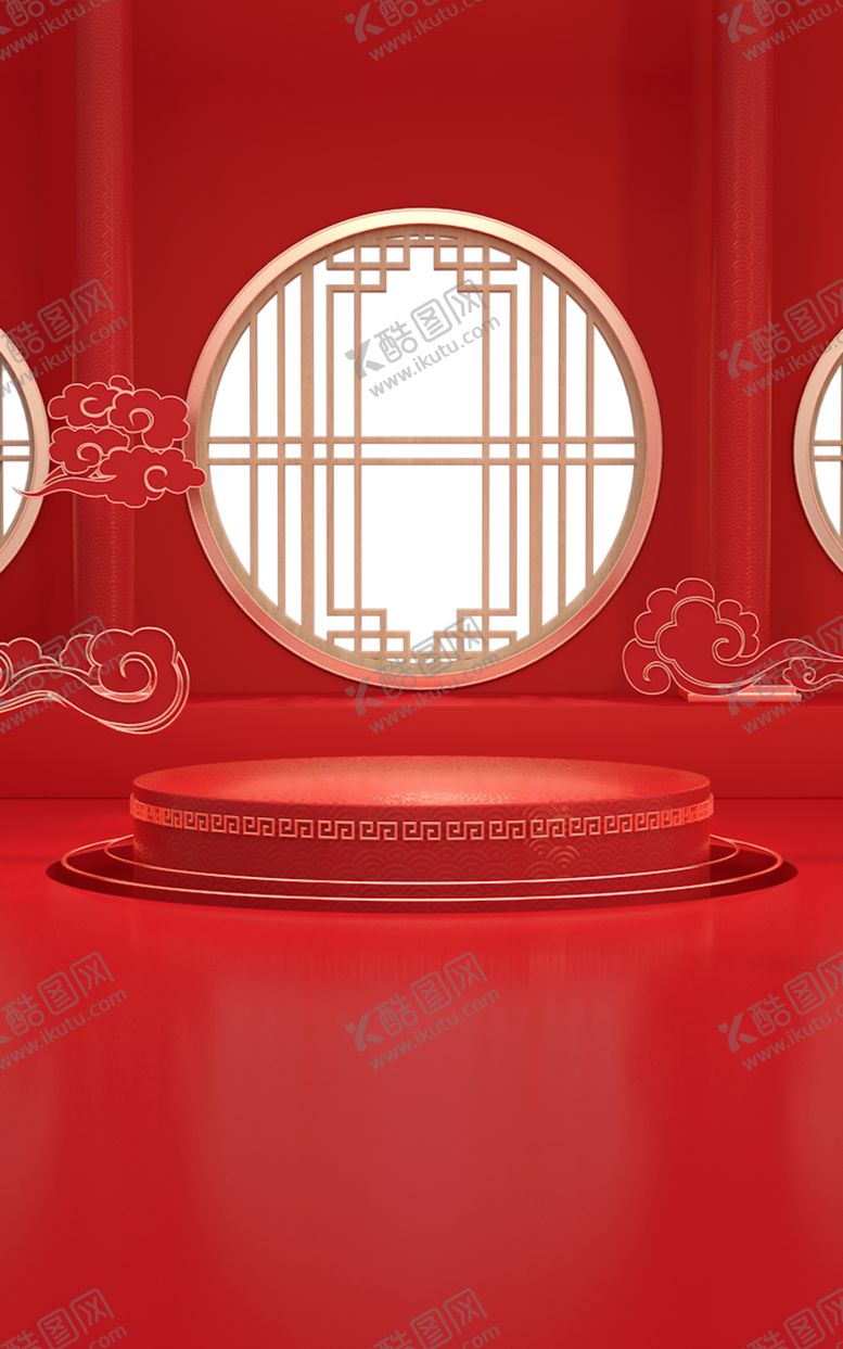 编号：67440405070940096479【酷图网】源文件下载-红色中式中国风背景素材图片