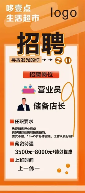招聘海报X展架高薪设计应