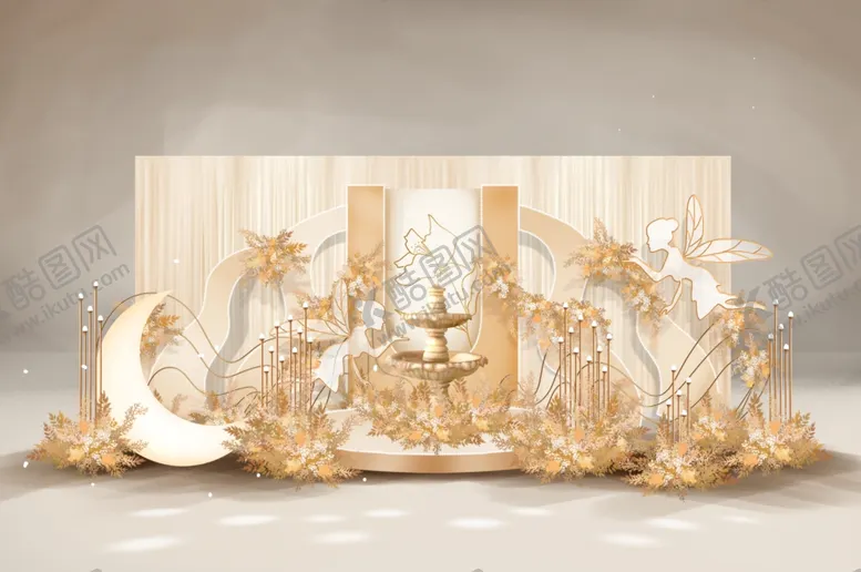 编号：58700712131734568633【酷图网】源文件下载-香槟色婚礼结婚背景