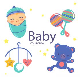 婴儿幼手绘满月