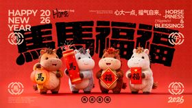 可爱马年玩偶贺新春