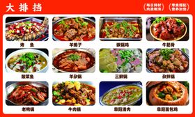 美味多样的大排档菜品展示