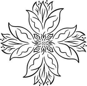 黑白手绘植物欧式花纹园艺面料图案