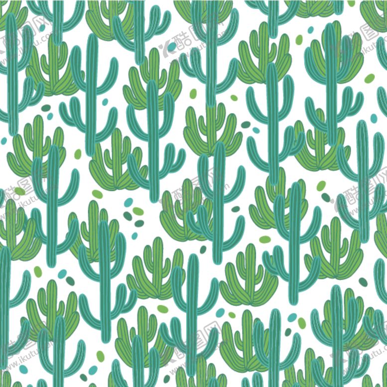 编号：58620710300150342808【酷图网】源文件下载-小清新仙人掌绘画图案