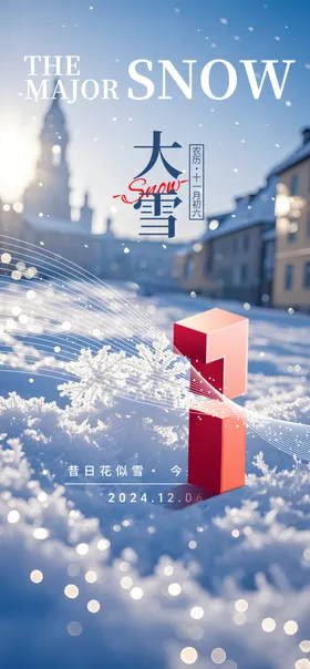 大雪海报宣传地产节日意境