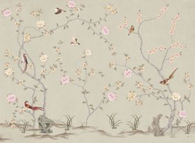 花鸟画长尾鸟背景墙