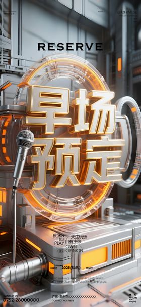 酒吧海报邀约预定宣传海报