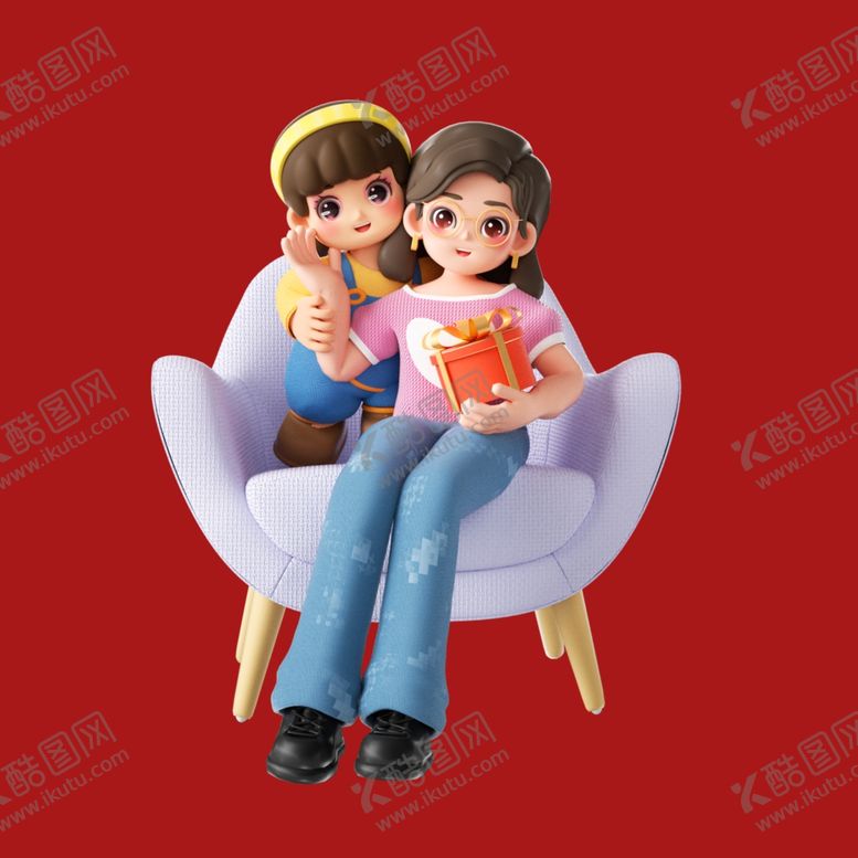 编号：37348102171844534856【酷图网】源文件下载-手绘亲子人物
