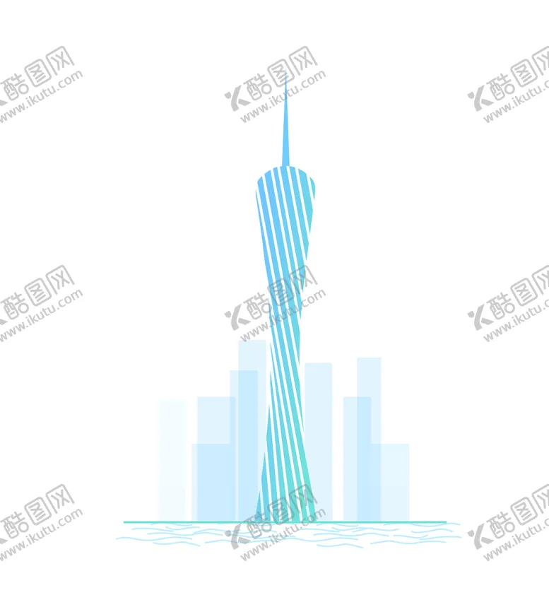 编号：75680110190559473340【酷图网】源文件下载-广州建筑线条剪影小蛮腰