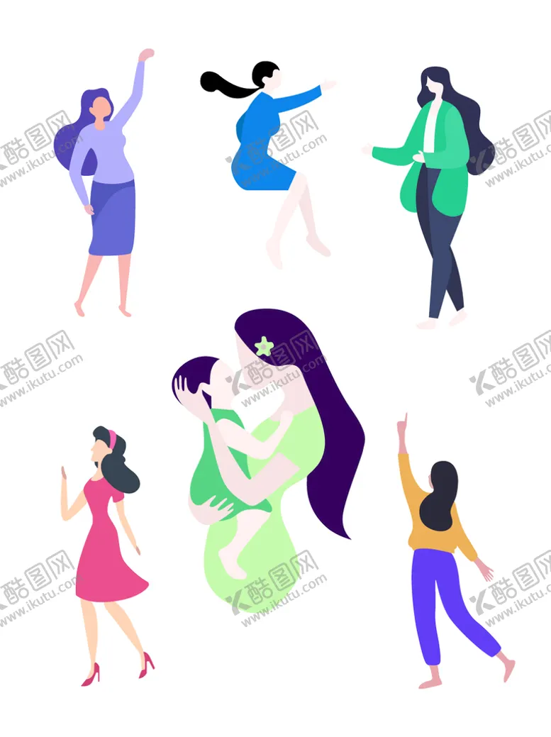 编号：62984309250716407195【酷图网】源文件下载-矢量女性母亲妇女妈妈
