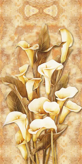 郁金香大理石玄关画