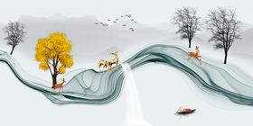 床头装饰画家居新中式灯带晶瓷