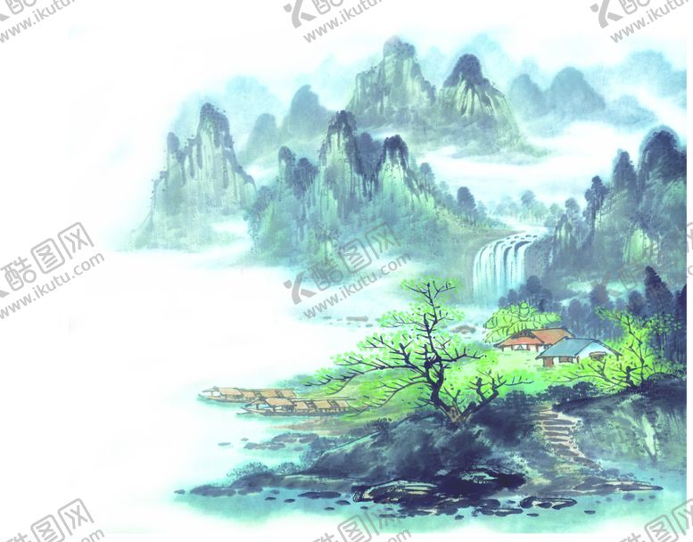 编号：38298505090214038587【酷图网】源文件下载-水墨山水素材