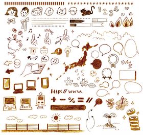 复古风手绘装饰元素集合