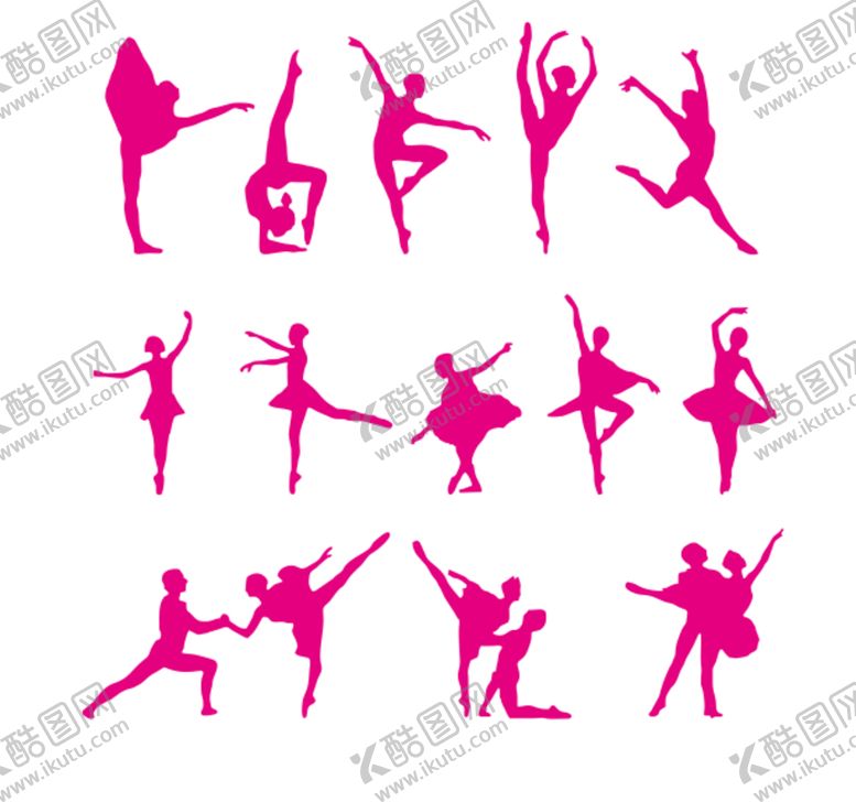 编号：10005012191502372970【酷图网】源文件下载-舞蹈人物剪影