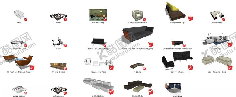 编号：91868410281145529726【酷图网】源文件下载-SU沙发