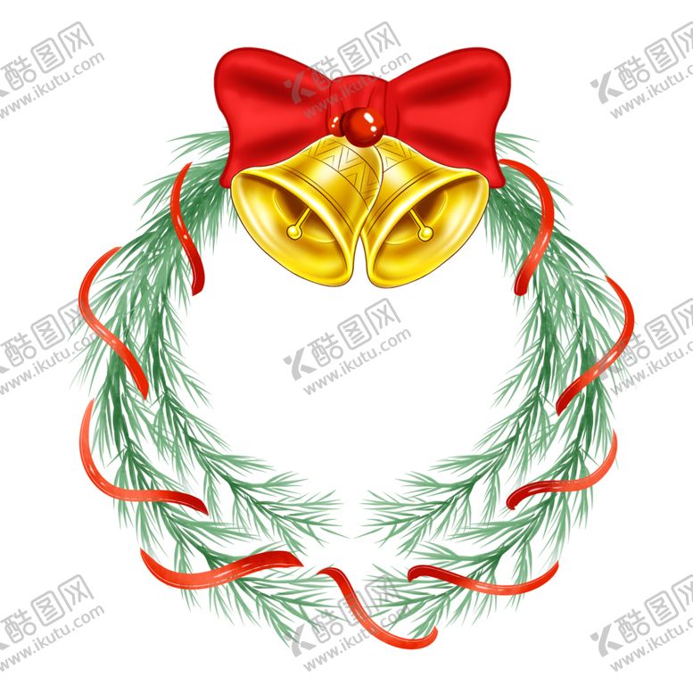 编号：22388707072214479103【酷图网】源文件下载-手绘圣诞植物花环