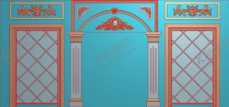 编号：73054812061759586035【酷图网】源文件下载-罗马柱整体背景墙