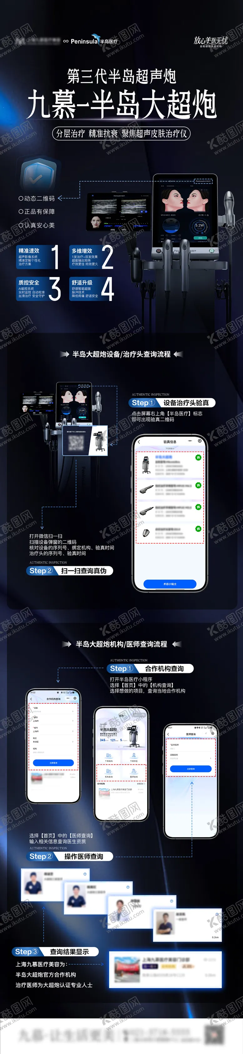 编号：78968412161501035658【酷图网】源文件下载-医美半岛大超炮正品验真长图海报
