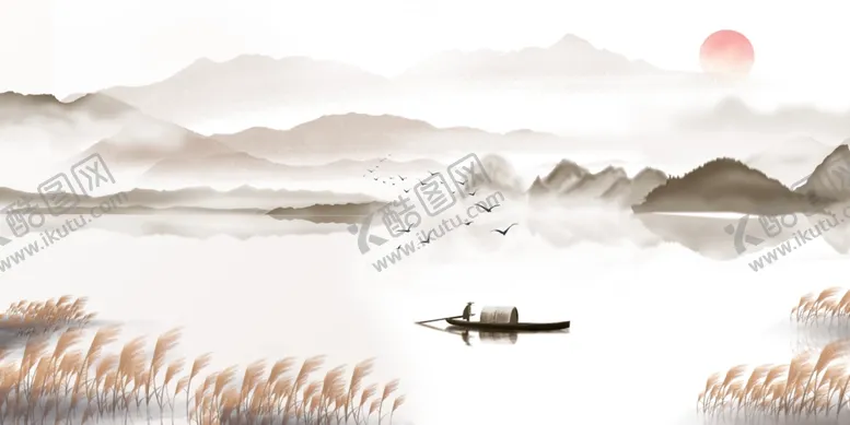 编号：44876403160225222210【酷图网】源文件下载-水墨山水画