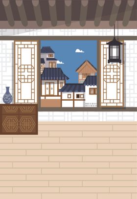 手绘古代建筑