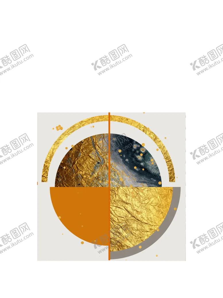 编号：44462004080725007444【酷图网】源文件下载-创意几何烁金装饰画