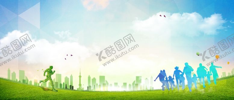 编号：80856611011212096093【酷图网】源文件下载-绿色城市蓝天背景