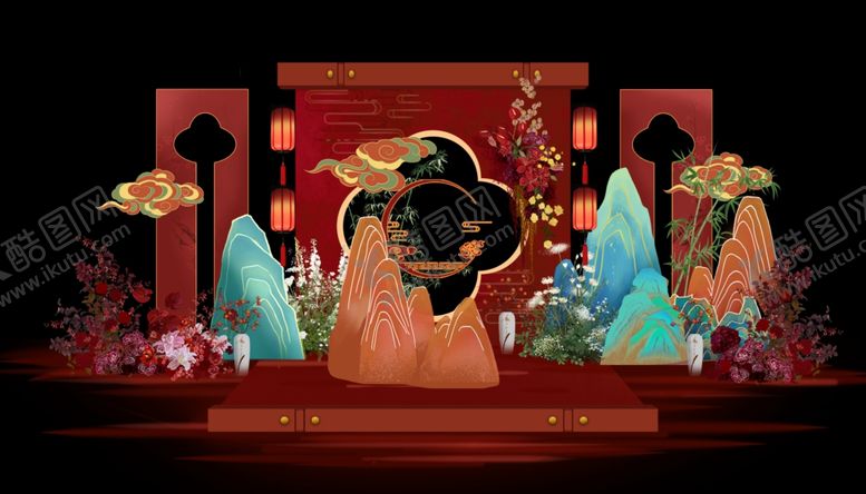 编号：50086311020044203388【酷图网】源文件下载-中式舞台场景布置展示