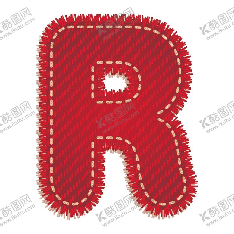 编号：92671207080114193739【酷图网】源文件下载-英文字母R设计艺术字创意牛仔布