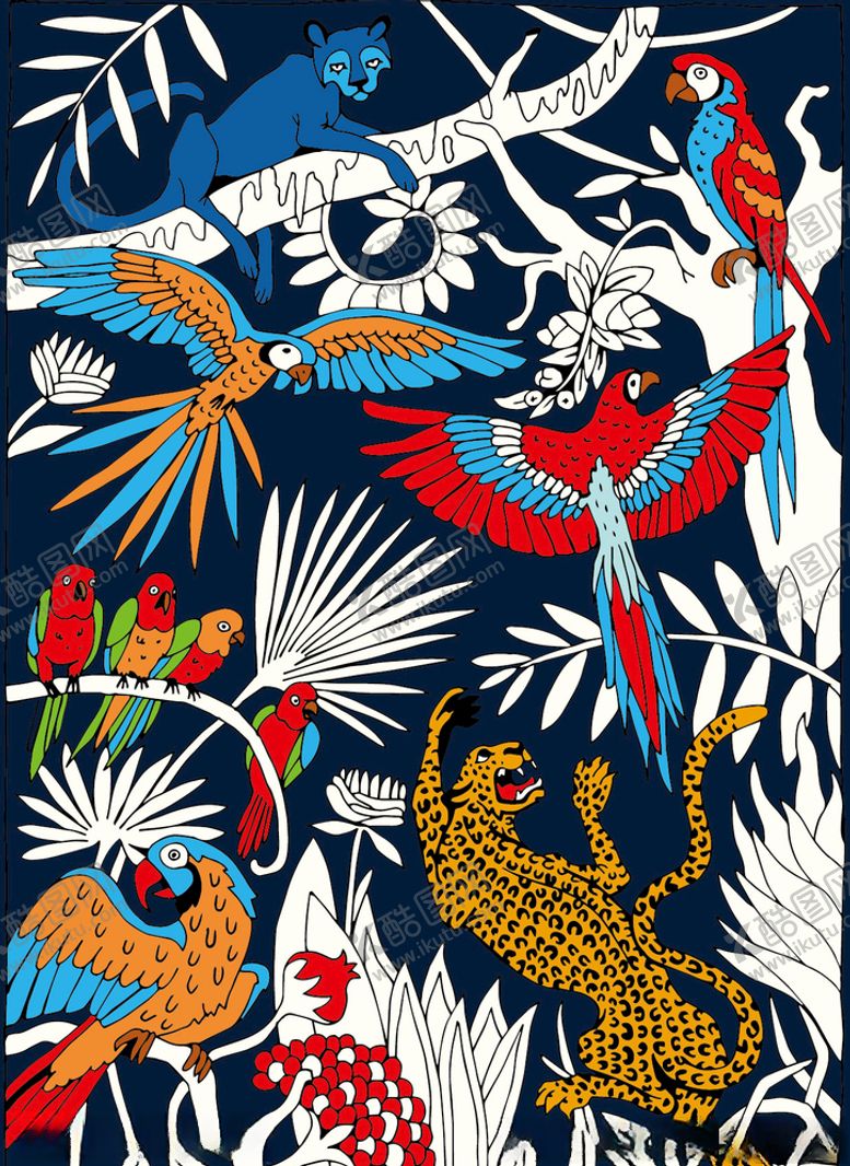 编号：37452909131457482636【酷图网】源文件下载-热带雨林匹印图案