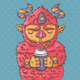 创意嘻哈怪物涂鸦插画