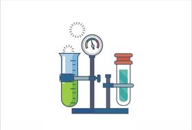 矢量手绘试管化学仪器